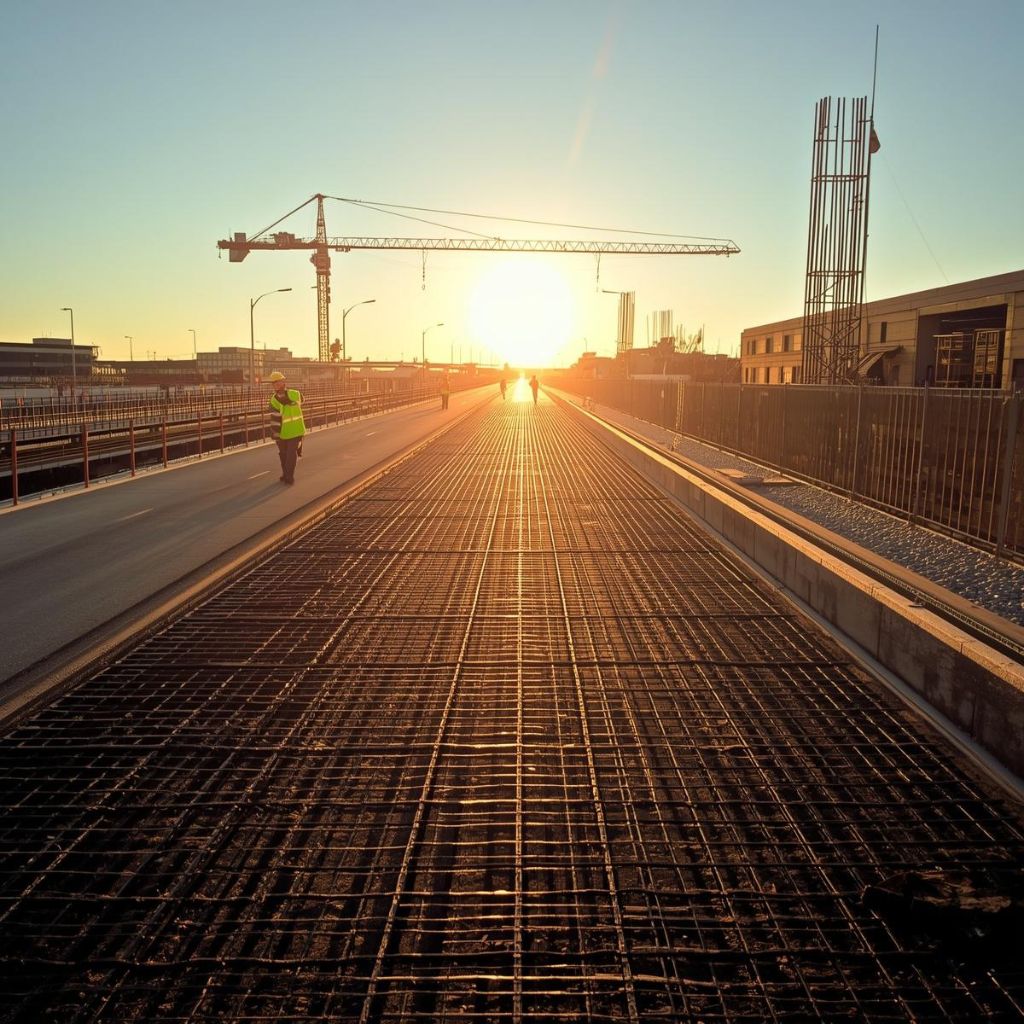 Rebar reinforcement for rigid concrete pavement construction
